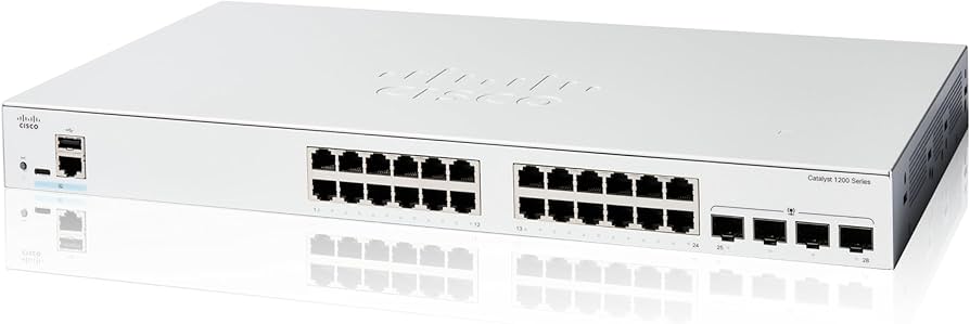 Switch Cisco Catalyst 1200 24 Portas Gigabit, 4x 1G SFP Uplink, Gerenciável, C1200-24T-4G