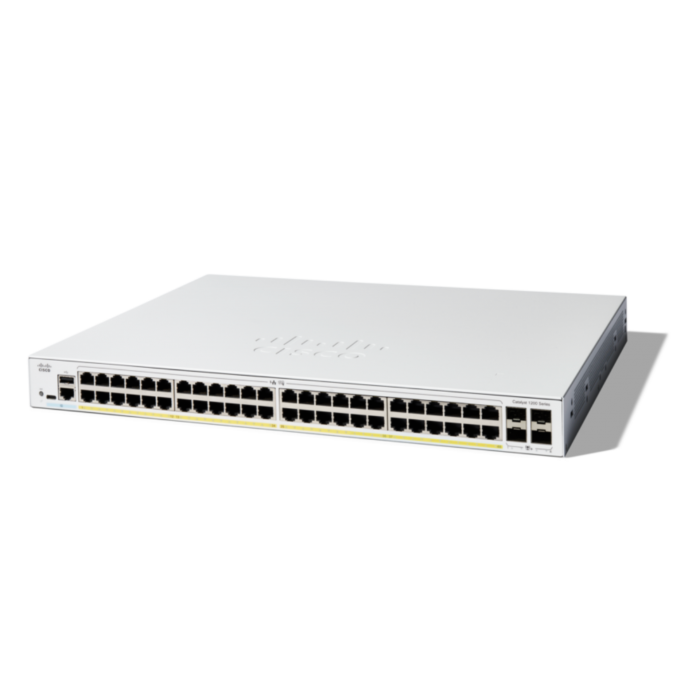 Switch Cisco Catalyst 1200 48 Portas Gigabit PoE, 4x 1G SFP Uplink, Gerenciável, C1200-48P-4G