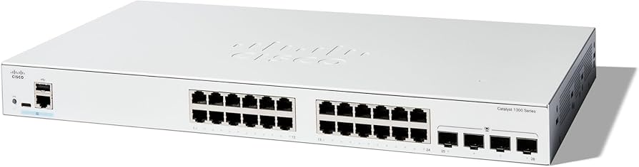 Switch Cisco Catalyst 1300 24 Portas Gigabit, 4x 1G SFP Uplink, Gerenciável, C1300-24T-4G