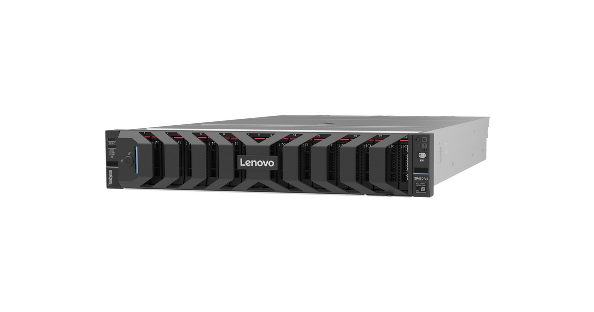 Servidor Lenovo ThinkSystem SR630 V4 Rack, 1x Intel Xeon 6505P(12C), 1X32GB, Sem Armazenamento, Sem O.S, 2X800W, 7DG9100YBR
