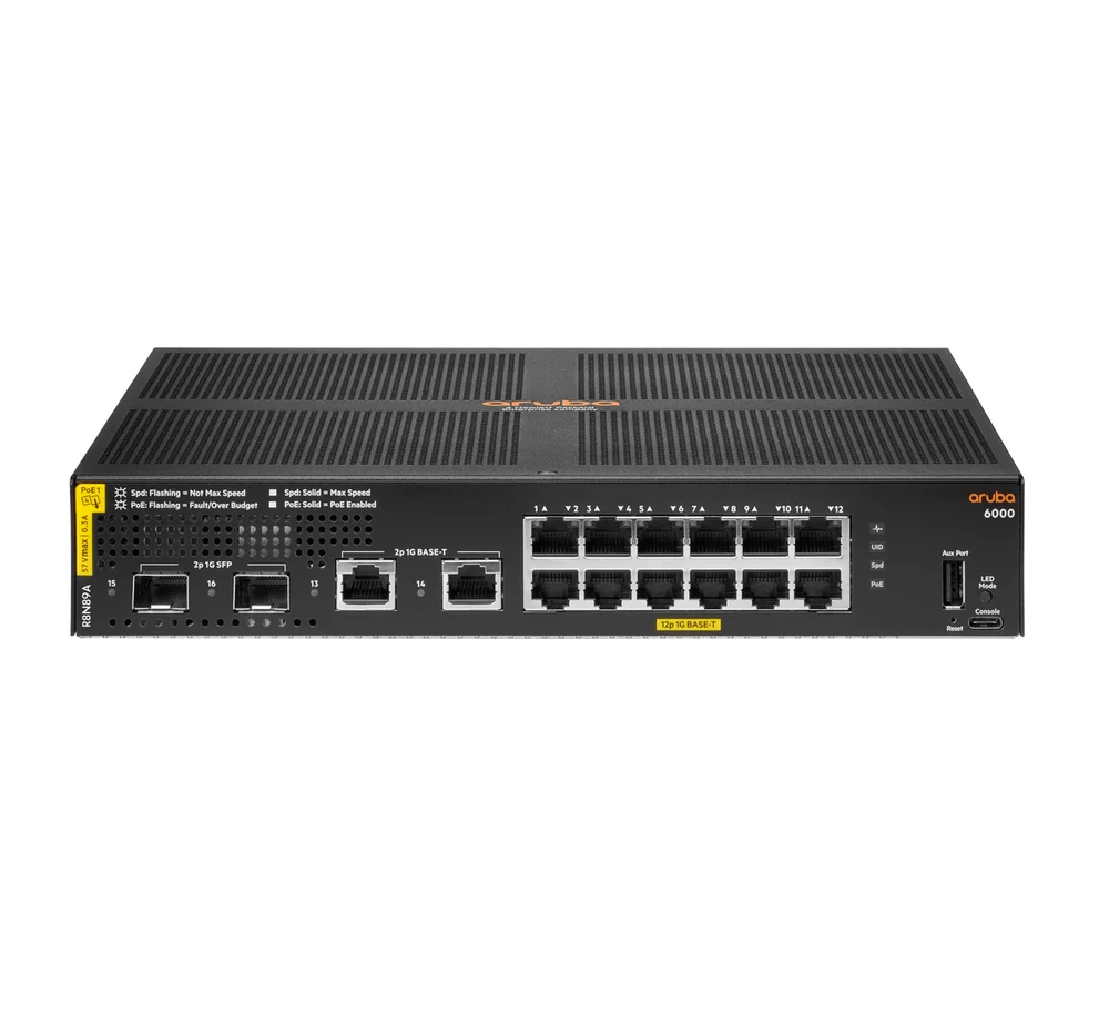 Switch ARUBA 6000, 12G, CL4, 2SFP, 139W, R8N89A