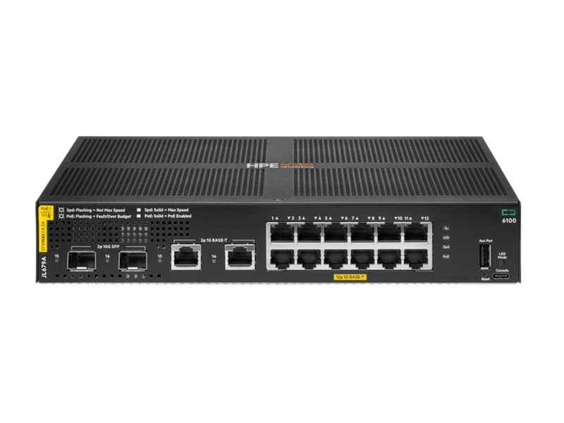 Switch ARUBA 6100, 12G, CL4, 2SFP+, 139W, JL679A