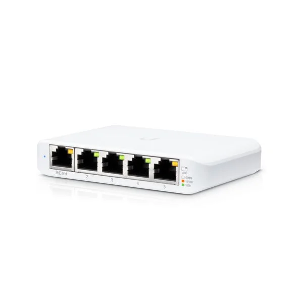 Switch Ubiquiti UniFi Flex, 5 Portas Gigabit PoE+ Layer 2, USW-FLEX